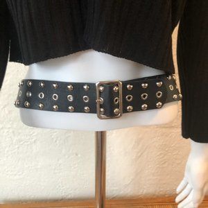 Black Silver Studded Belt